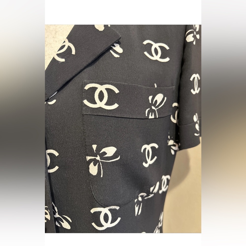 CHANEL Black and White butterfly cc logo dress from 1997’ - Picture 3 of 14